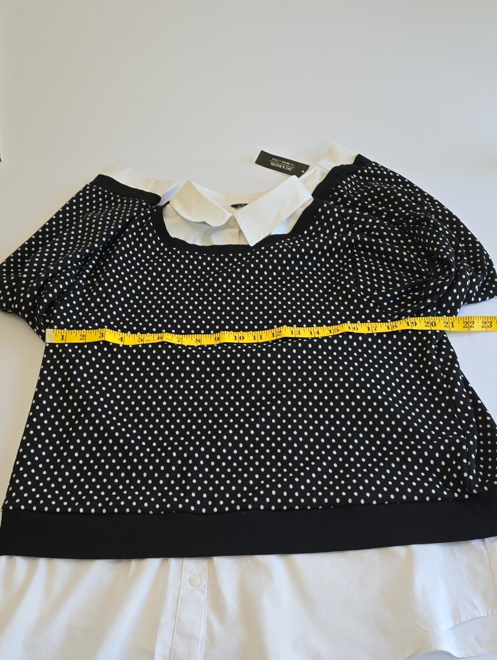 NWT Zac & Rachel Long Sleeve Polk Dot Sweater Faux Layer Shirt Size XL - Picture 9 of 16
